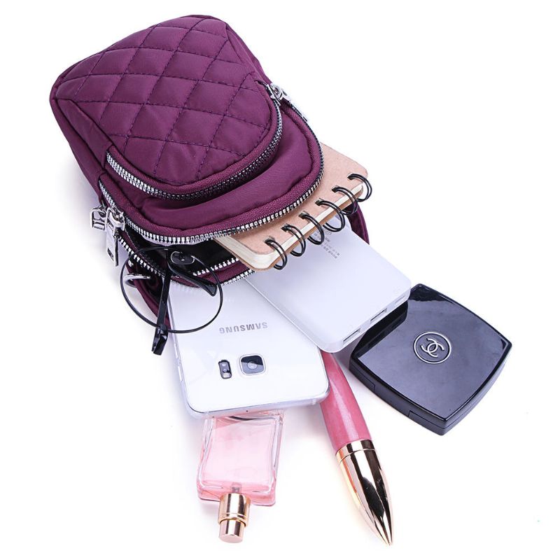 Bolso Bandolera De Nailon Con Múltiples Bolsillos Para Teléfono Para Mujer