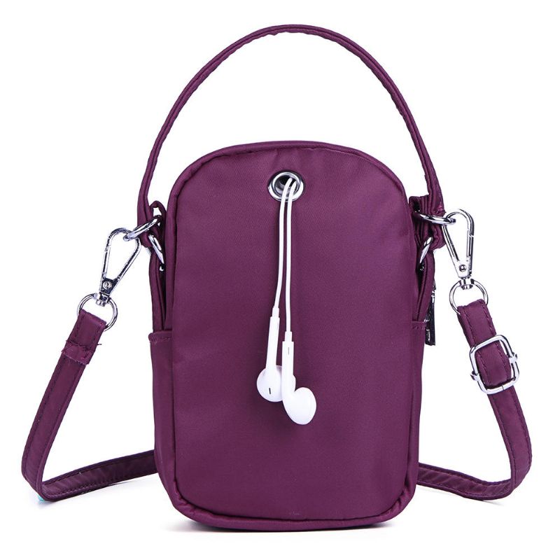 Bolso Bandolera De Nailon Con Múltiples Bolsillos Para Teléfono Para Mujer