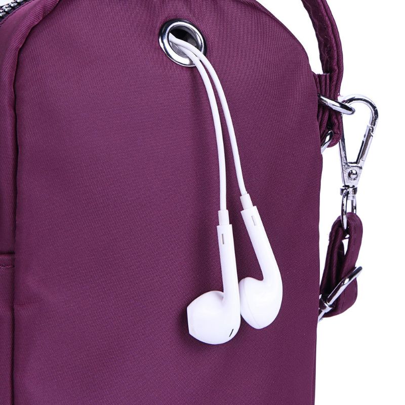 Bolso Bandolera De Nailon Con Múltiples Bolsillos Para Teléfono Para Mujer