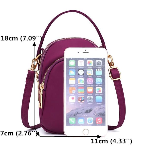 Bolso Bandolera De Nailon Con Múltiples Bolsillos Para Teléfono Para Mujer