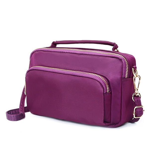 Bolso Bandolera De Nailon Impermeable Con Múltiples Bolsillos Con Cremallera Para Mujer