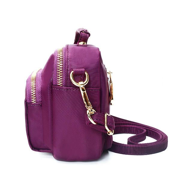 Bolso Bandolera De Nailon Impermeable Con Múltiples Bolsillos Con Cremallera Para Mujer