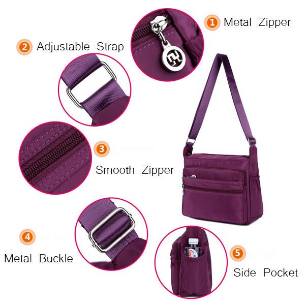 Bolso Bandolera De Nailon Impermeable De Gran Capacidad Para Mujer