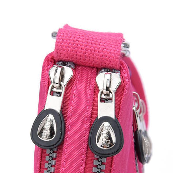 Bolso Bandolera De Ocio Multibolsillos De Nailon Para Mujer Bolso De Hombro Sólido