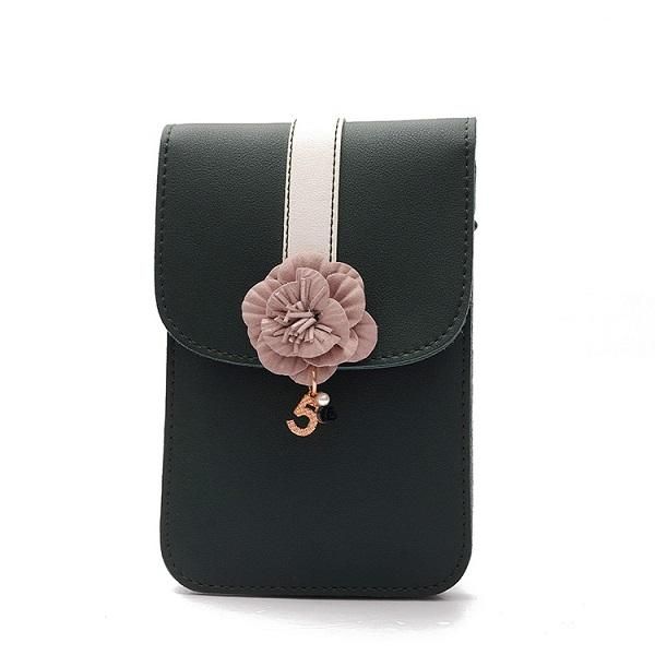 Bolso Bandolera Para Teléfono Con Estampado Floral Retro De Cuero Pu De Calidad Para Mujer