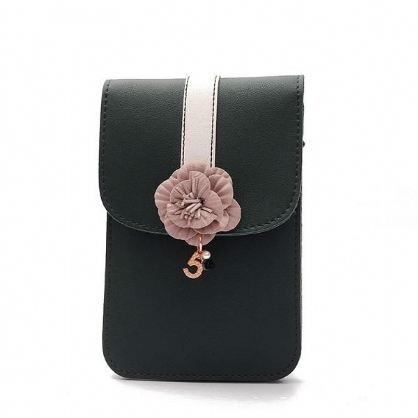 Bolso Bandolera Para Teléfono Con Estampado Floral Retro De Cuero Pu De Calidad Para Mujer