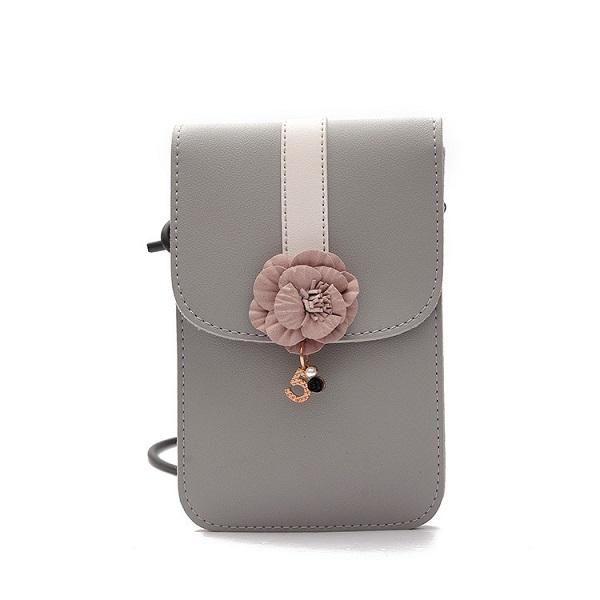 Bolso Bandolera Para Teléfono Con Estampado Floral Retro De Cuero Pu De Calidad Para Mujer