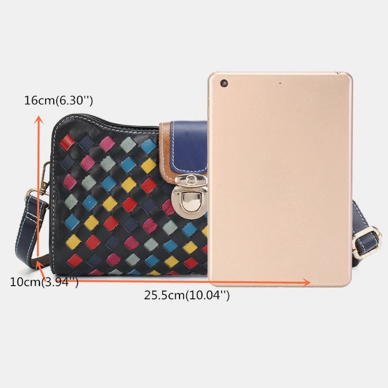 Bolso Bandolera Para Teléfono Con Retales De Cuero Genuino Para Mujer