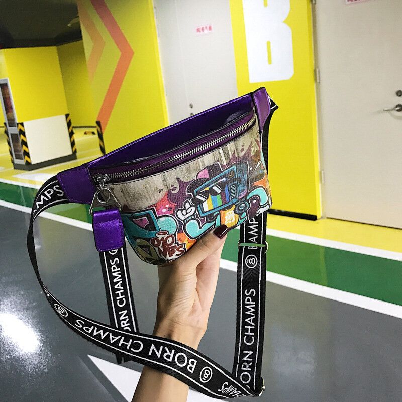 Bolso Bandolera Pintado Con Graffiti Para Mujer