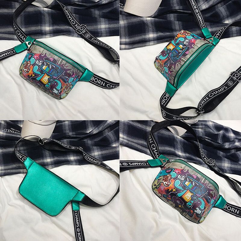 Bolso Bandolera Pintado Con Graffiti Para Mujer