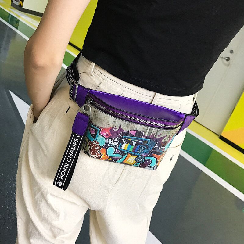 Bolso Bandolera Pintado Con Graffiti Para Mujer