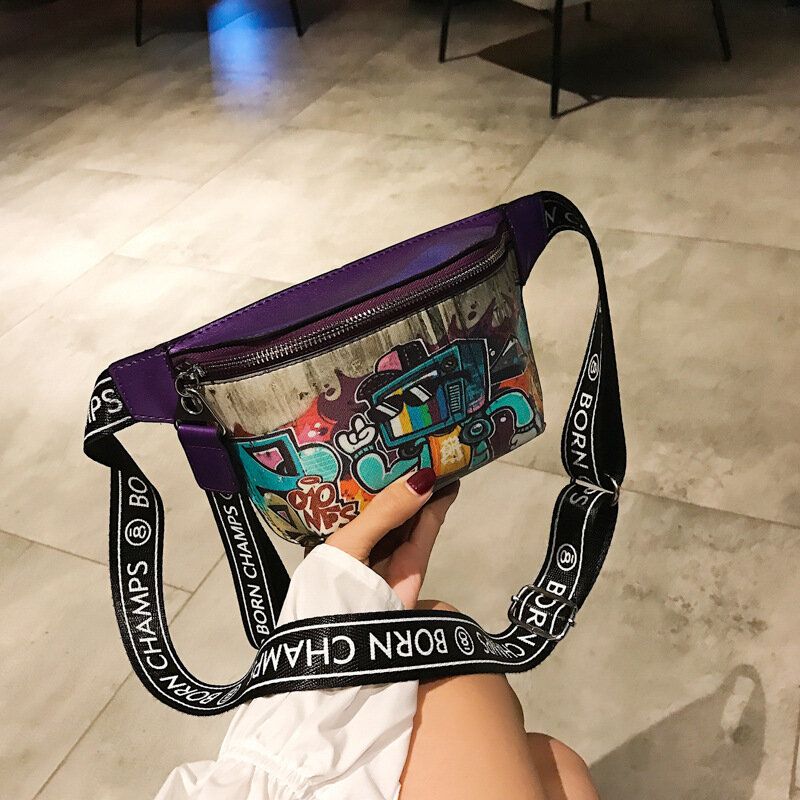 Bolso Bandolera Pintado Con Graffiti Para Mujer