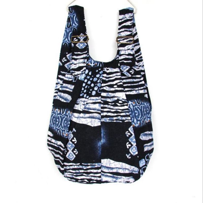 Bolso Bandolera De Retazos De Lona Étnica Para Mujer