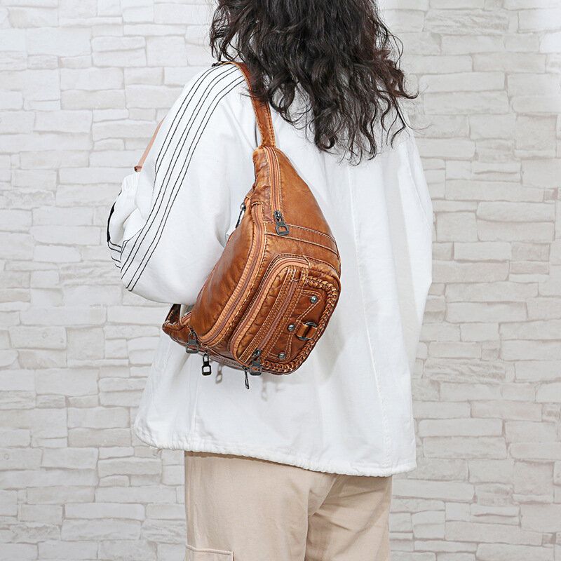 Bolso Bandolera Vintage Con Remaches Sólidos Para Mujer Bolso Bandolera En El Pecho