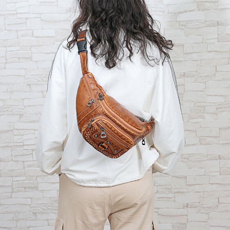 Bolso Bandolera Vintage Con Remaches Sólidos Para Mujer Bolso Bandolera En El Pecho