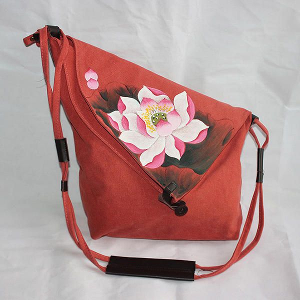 Bolso Bandolera Vintage Floral Pintado A Mano Para Mujer