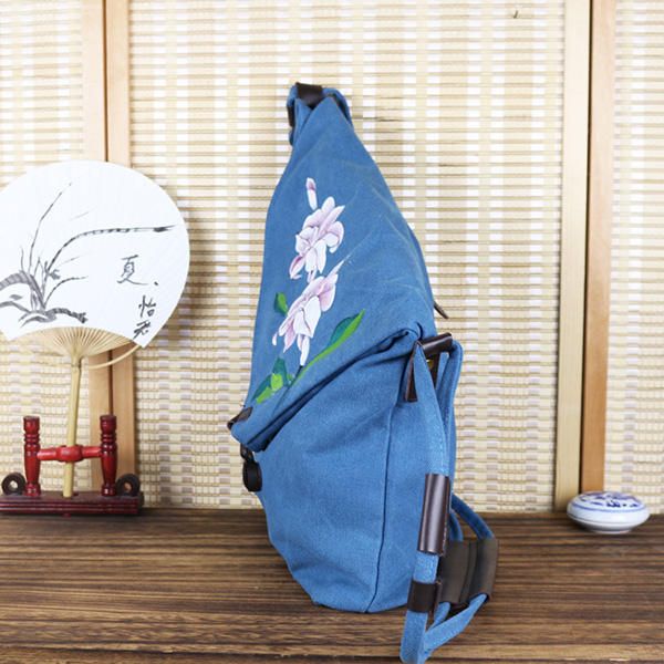 Bolso Bandolera Vintage Floral Pintado A Mano Para Mujer