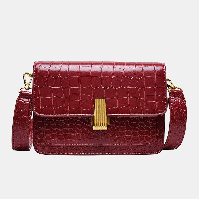 Bolso Bandolera Vintage Lizard Grain Para Mujer