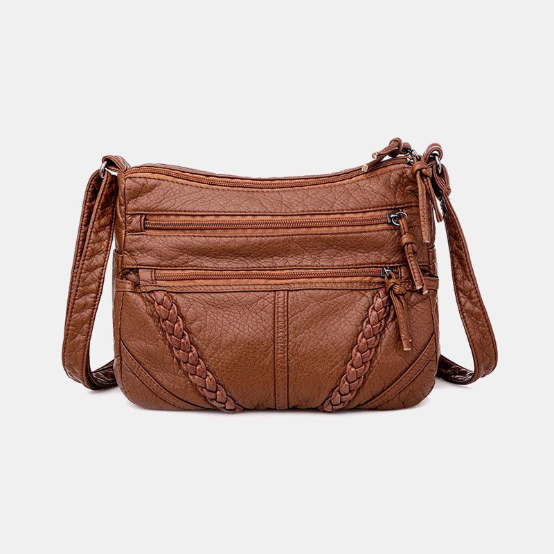 Bolso Bandolera Vintage De Mediana Edad Con Múltiples Bolsillos Para Mujer