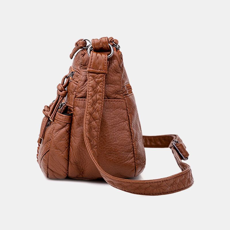 Bolso Bandolera Vintage De Mediana Edad Con Múltiples Bolsillos Para Mujer