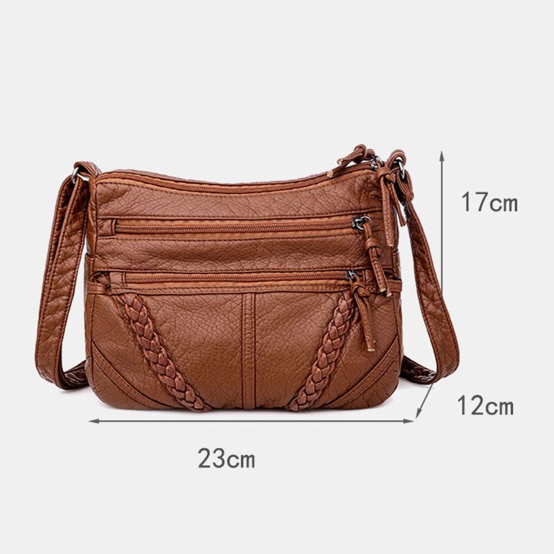 Bolso Bandolera Vintage De Mediana Edad Con Múltiples Bolsillos Para Mujer