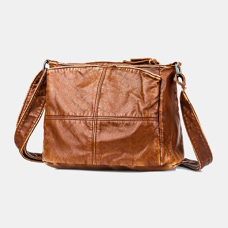 Bolso Bandolera Vintage De Mediana Edad Con Múltiples Bolsillos Para Mujer