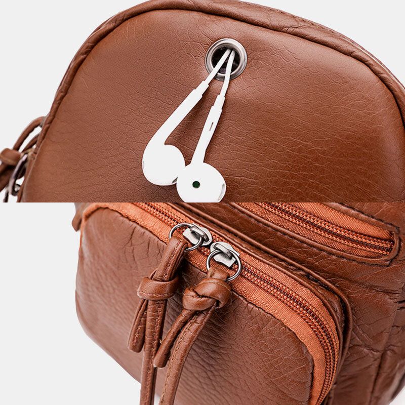 Bolso Bandolera Vintage De Piel Sintética Para Mujer Bolso Bandolera Mini Bolso Para Teléfono Bolso Multibolsillos