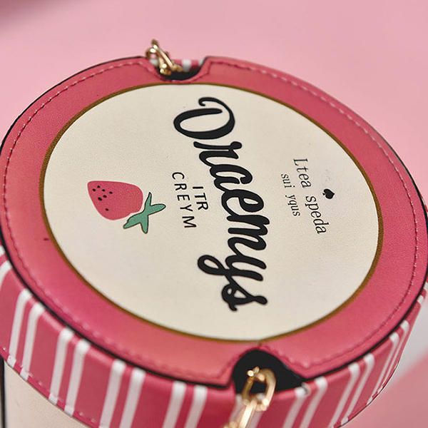 Bolso De Cadena De Bolso De Cubo De Helado De Fresa Creativo Para Mujer