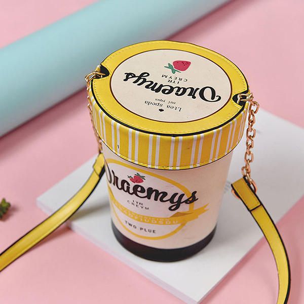 Bolso De Cadena De Bolso De Cubo De Helado De Fresa Creativo Para Mujer