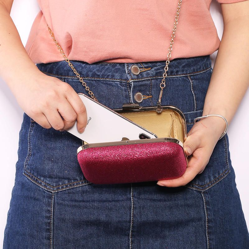 Bolso De Cena Para Mujer Bolso Bandolera De Piel Sintética Mini Bolso Para Teléfono