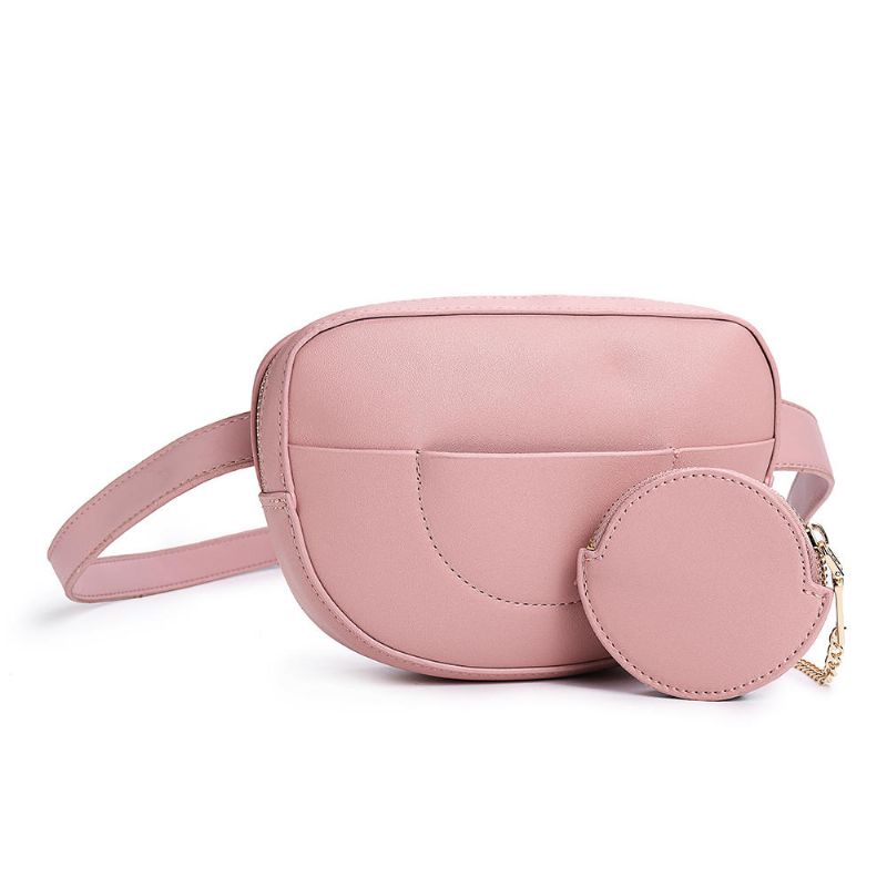 Bolso De Cintura Con Cadena Para Mujer Bolso De Teléfono Sólido Bolso Bandolera