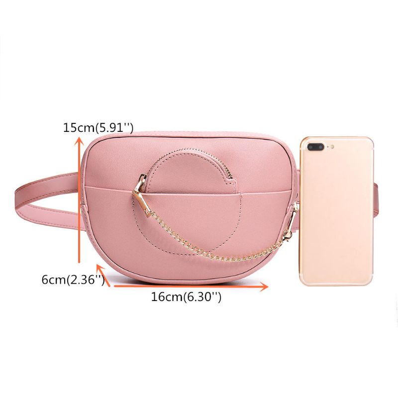 Bolso De Cintura Con Cadena Para Mujer Bolso De Teléfono Sólido Bolso Bandolera