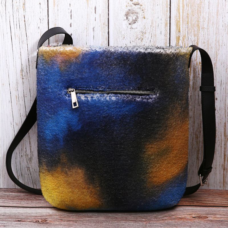 Bolso Colorido Para Mujer Bolso Bandolera De Pelo De Cordero Diy Bolso Bandolera