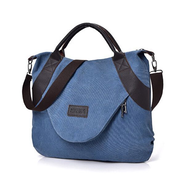 Bolso De Compras Informal De Lona Para Mujer Bolso De Hombro De Gran Capacidad