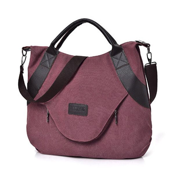 Bolso De Compras Informal De Lona Para Mujer Bolso De Hombro De Gran Capacidad