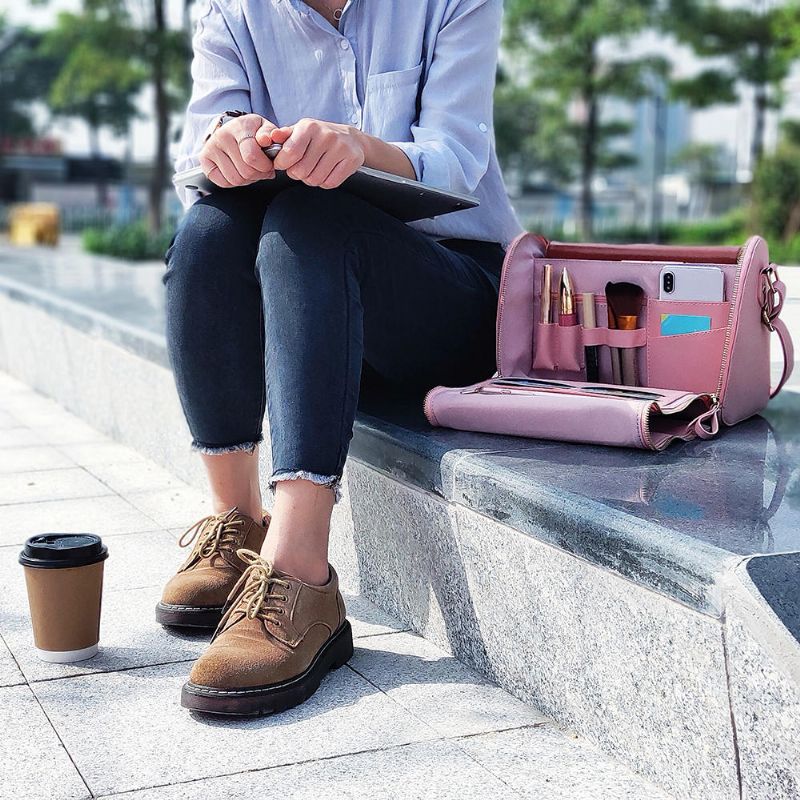 Bolso Cosmético Con Solapa Para Mujer Bolso Bandolera Multifunción Bolso Bandolera