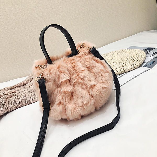 Bolso De Felpa De Leopardo Para Mujer Bolso De Cubo De Algodón