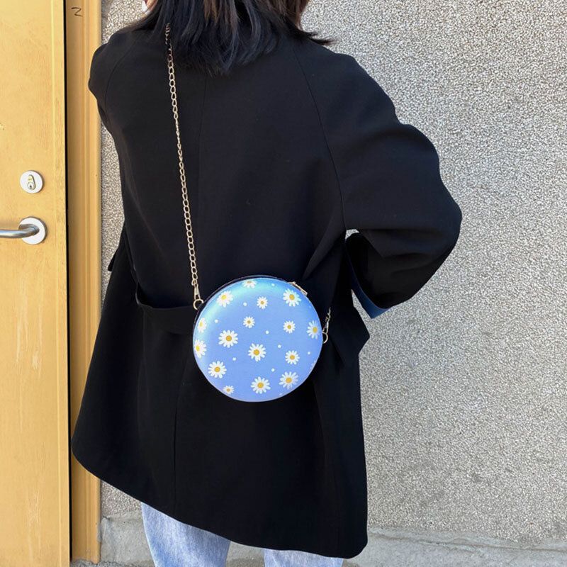 Bolso De Hombro De Cadena Con Estampado De Margaritas Punteadas Para Mujer