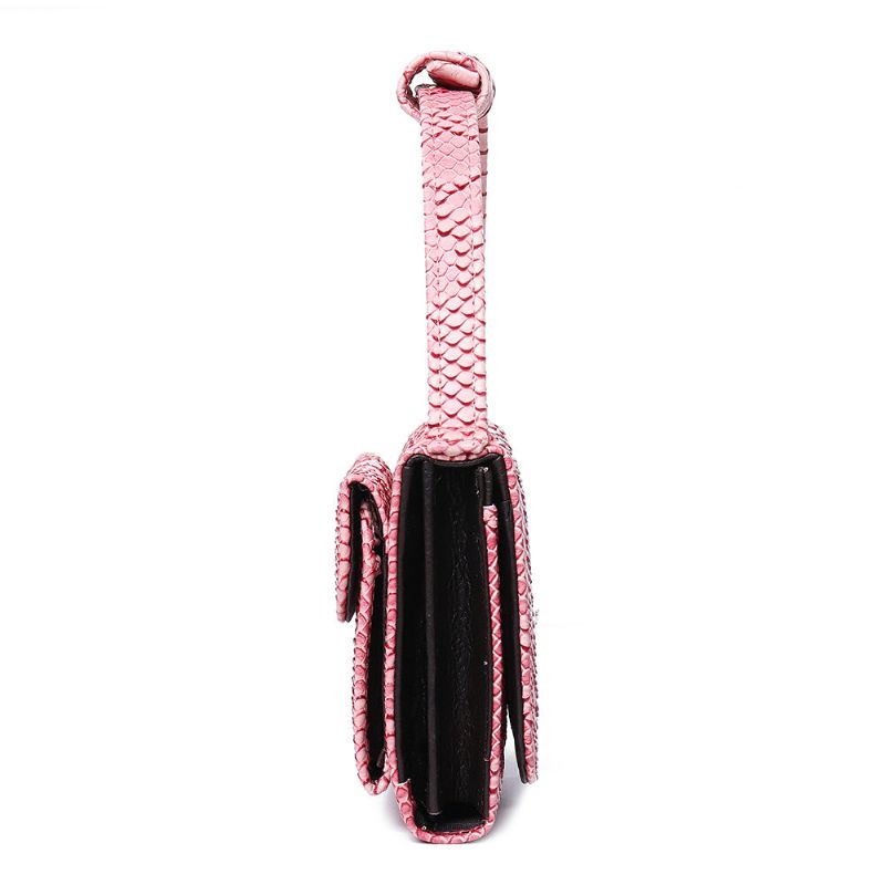 Bolso De Hombro Con Cadena De Cuero Genuino De Piel De Serpiente Para Mujer Bolso Bandolera Cartera Larga