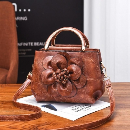 Bolso De Hombro De Diseñador De Flores De Piel Sintética Para Mujer