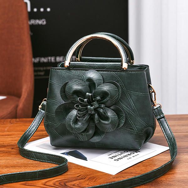 Bolso De Hombro De Diseñador De Flores De Piel Sintética Para Mujer