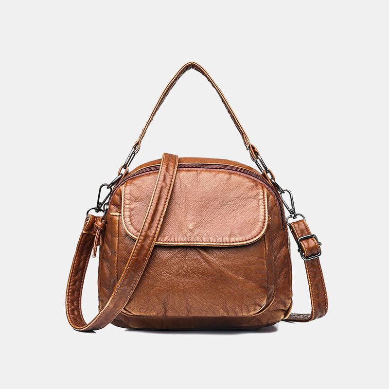 Bolso De Hombro De Piel Sintética Vintage Para Mujer Bolso Bandolera Bolso De Tendencia