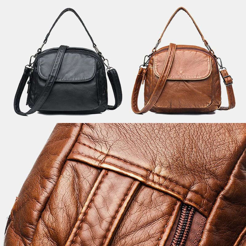 Bolso De Hombro De Piel Sintética Vintage Para Mujer Bolso Bandolera Bolso De Tendencia