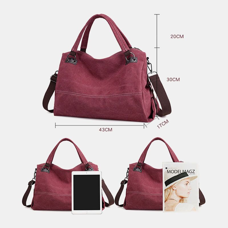 Bolso De Lona Casual Para Mujer Bolso Bandolera Multiusos