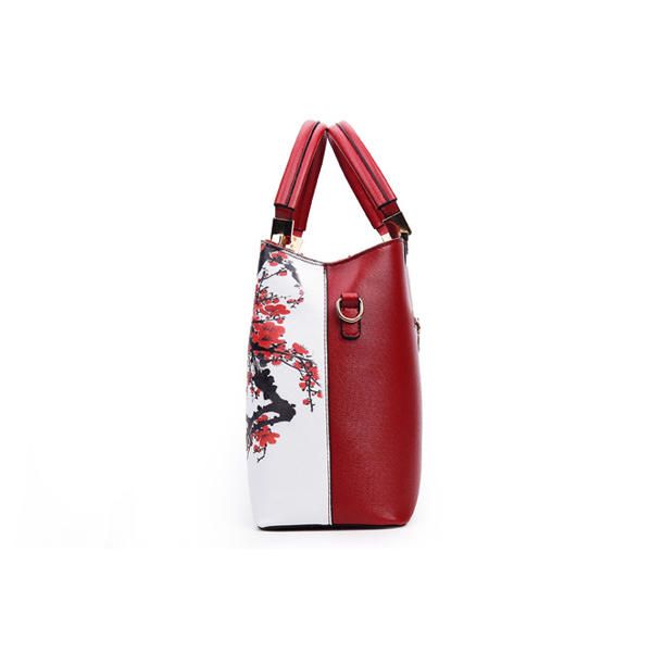 Bolso De Mano Con Capacidad De Cuero Pu Floral Para Mujer Bolso De Hombro Elegante Bolsos Cruzados Vintage