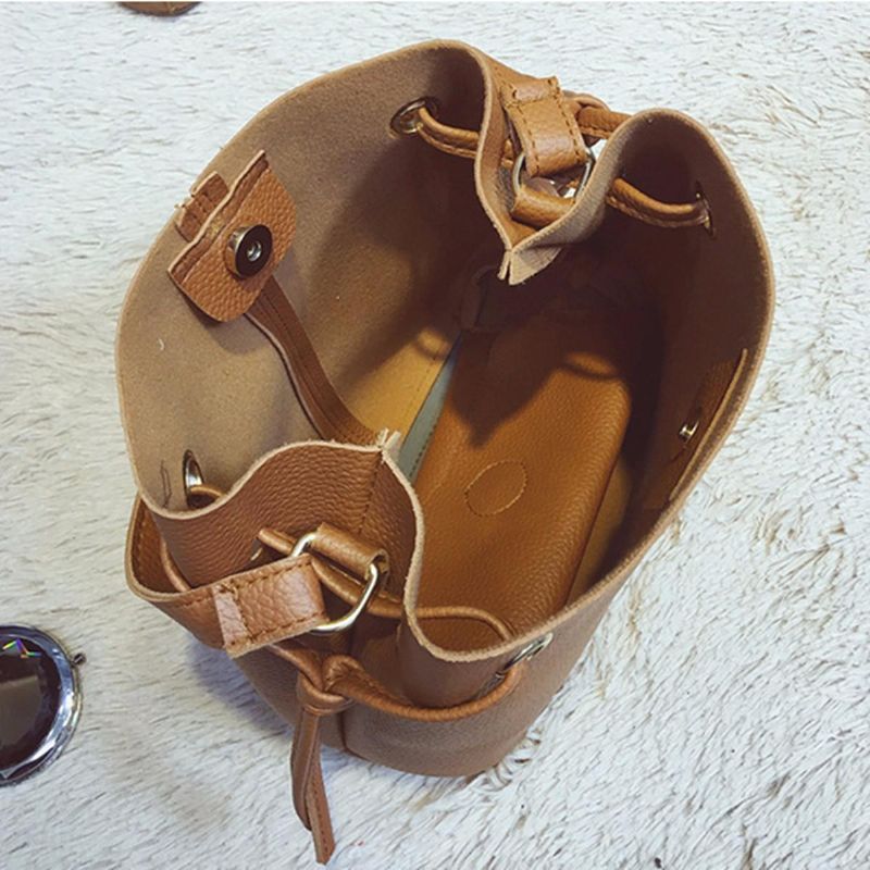 Bolso De Mano De Cuero De Pu De Dos Piezas Para Mujer Bolso Bandolera Y Cartera De Embrague