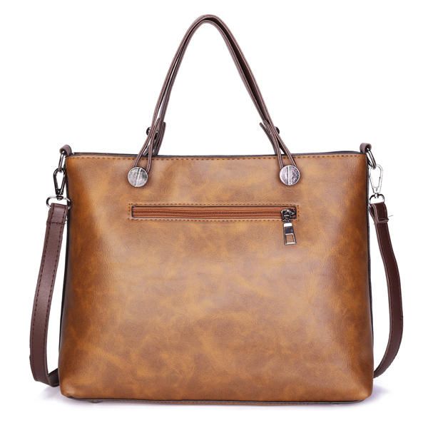 Bolso De Mano De Gran Capacidad De Cuero Suave Para Citas Sólidas Para Mujeres