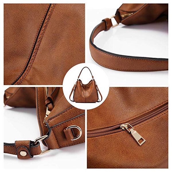 Bolso De Mano De Gran Capacidad Para Mujer Bolso De Mano De Cuero Pu Hnadbag