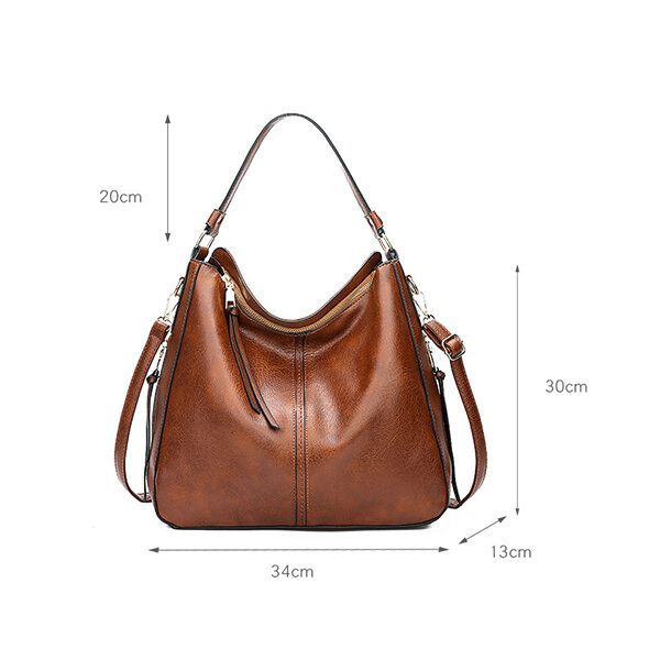 Bolso De Mano De Gran Capacidad Para Mujer Bolso De Mano De Cuero Pu Hnadbag