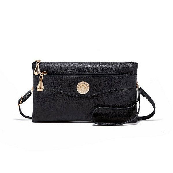 Bolso De Mano Informal De Piel Sintética Para Mujer Bolso Bandolera Multifunción Cartera Sólida